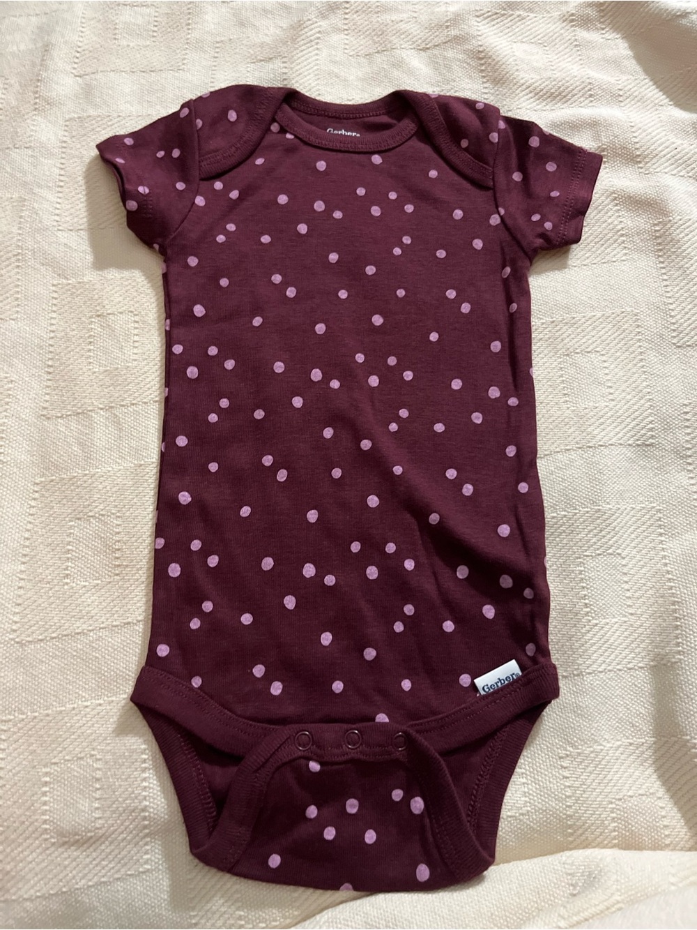 Carter's Plum Polka Dot Baby Bodysuit with Light Pink Dots
